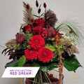 Exklusiver roter Blumenstrauß mit Dahlien & Rosen, Art Collection Red Dream – frisch geliefert