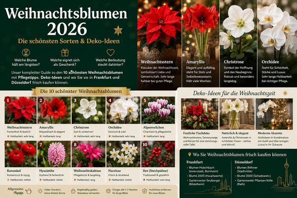 Weihnachtsblumen 2026: Die schönsten Sorten & Deko-Ideen – Blumen Meister Frankfurt & Düsseldorf