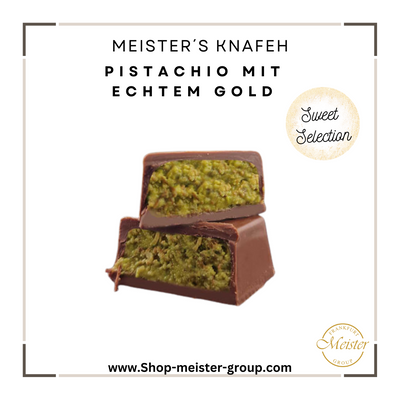 Meister’s Knafeh Chocolate - PISTACHIO mit echtem Gold