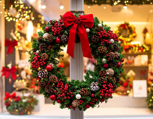Weihnachtliche Schaufensterdekoration Einzelhandel Blumen Meister