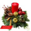Adventsgesteck Classic mit 1 Kerze auf Teller