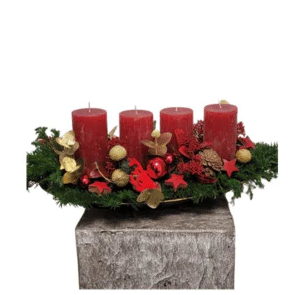 Adventsgesteck mit 4 Kerzen
