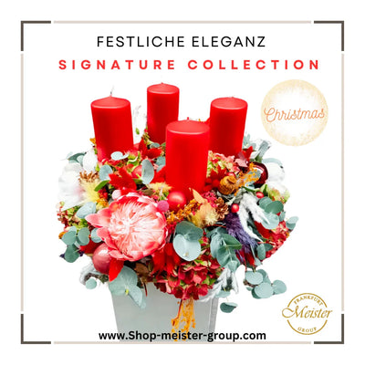 Eleganter Adventskranz Festliche Eleganz mit goldenen Kugeln – Blumen Meister