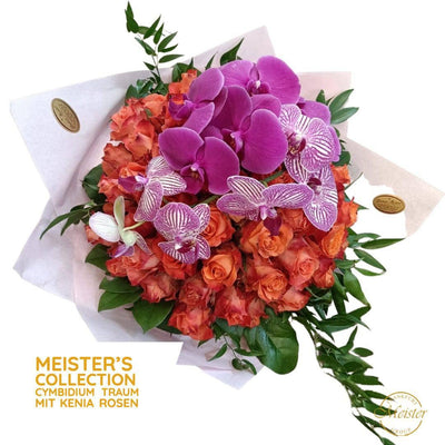 Cymbidium Traum mit Kenia Rosen - Meister Group Frankfurt