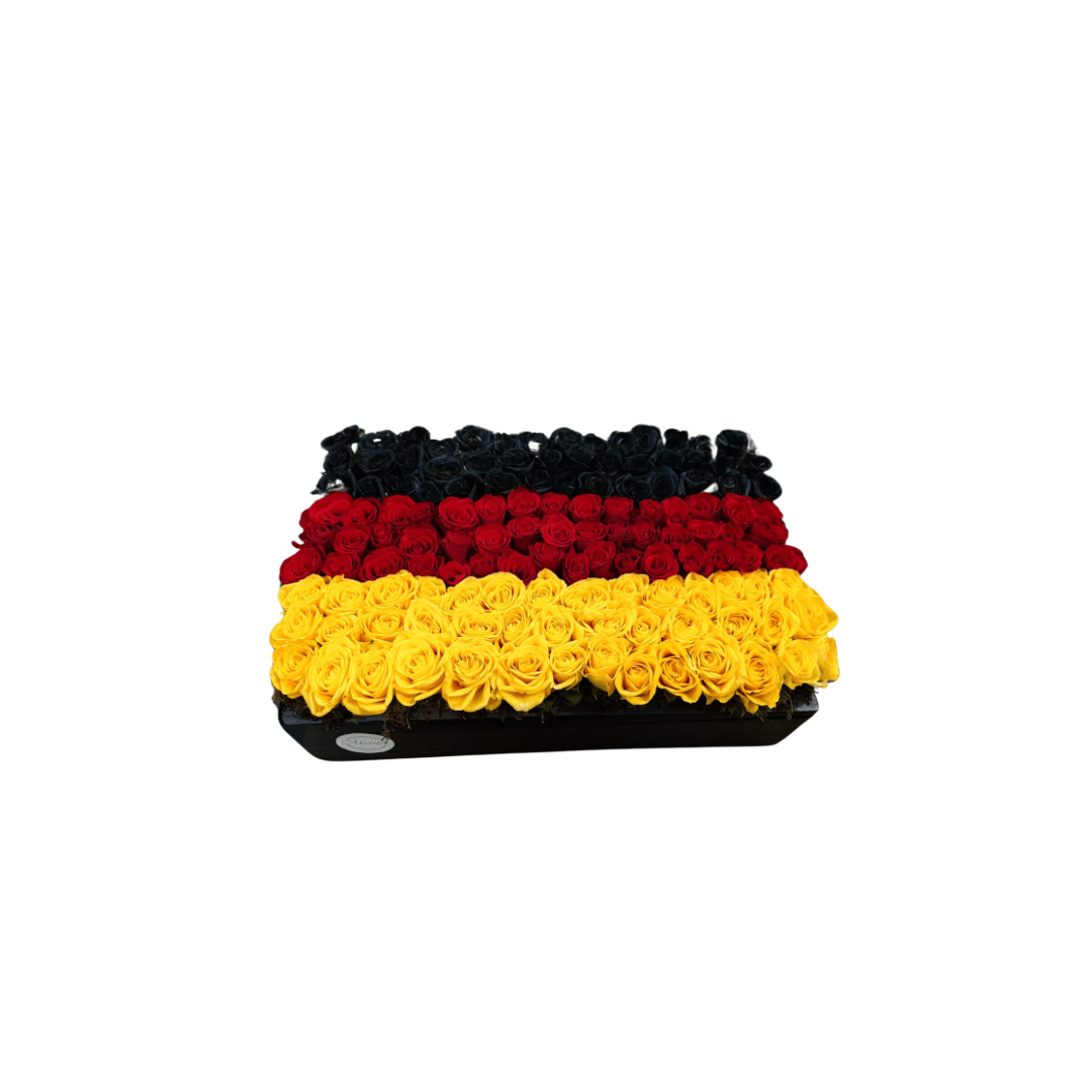 "Deutschland Rosenarrangement zur EM - Flagge in Schwarz-Rot-Gold"