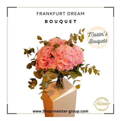 Frankfurt Dream Bouquet mit rosa Hortensien & Eukalyptus – frisch geliefert, exklusiv & elegant