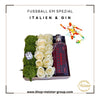 Italienisches Rosenarrangement mit Quarantini Red Gin - Exklusives Geschenkset