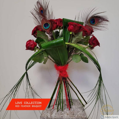 Meister‘s Love Collection Rote Rosen und Pfauenfedern - Meister Group Frankfurt